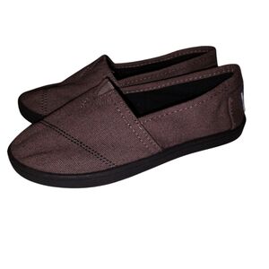 Toms Brown Canvas Slip On Shoes T 13